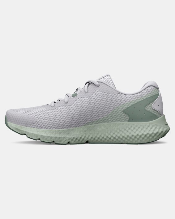 Women's UA Charged Rogue 3 Metallic Running Shoes in White image number 1